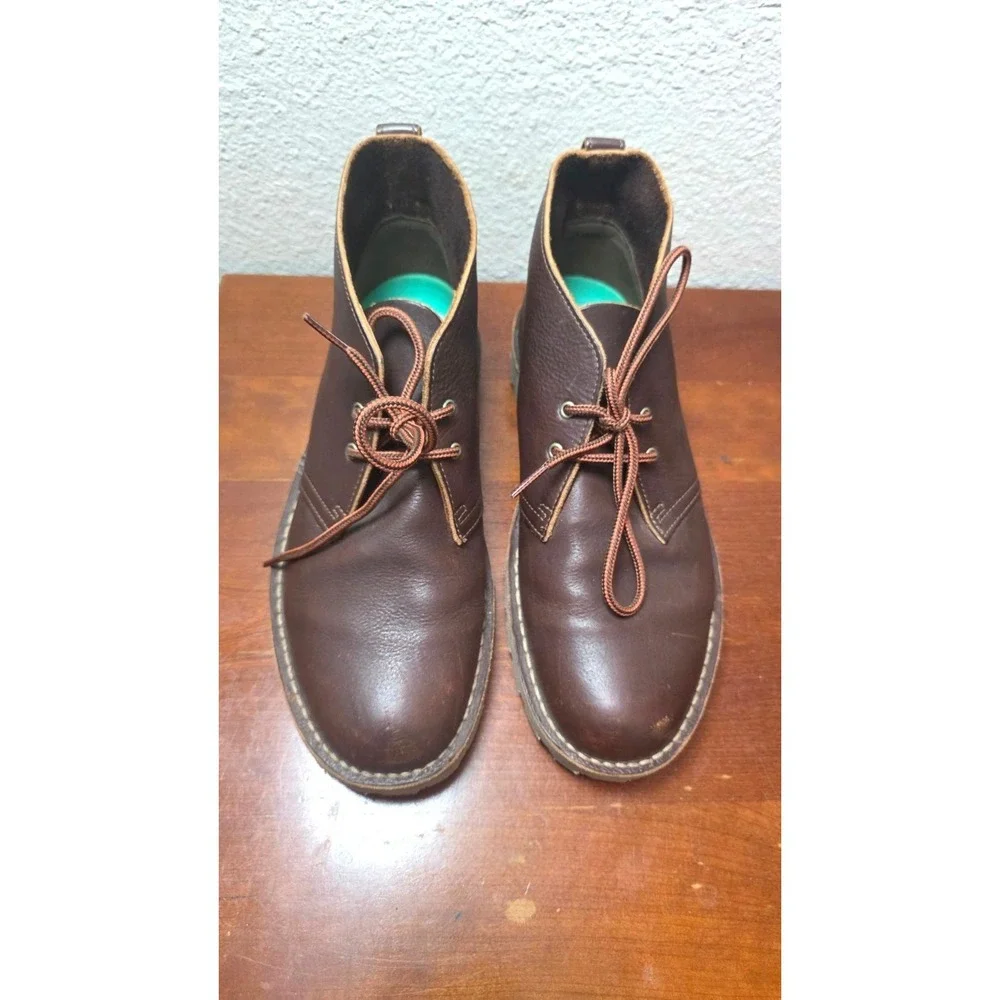 Clarks Men's Chocolate Brown Leather Ankle Chukka Boots Lace-Up Size 8.5 - Picture 2 of 8